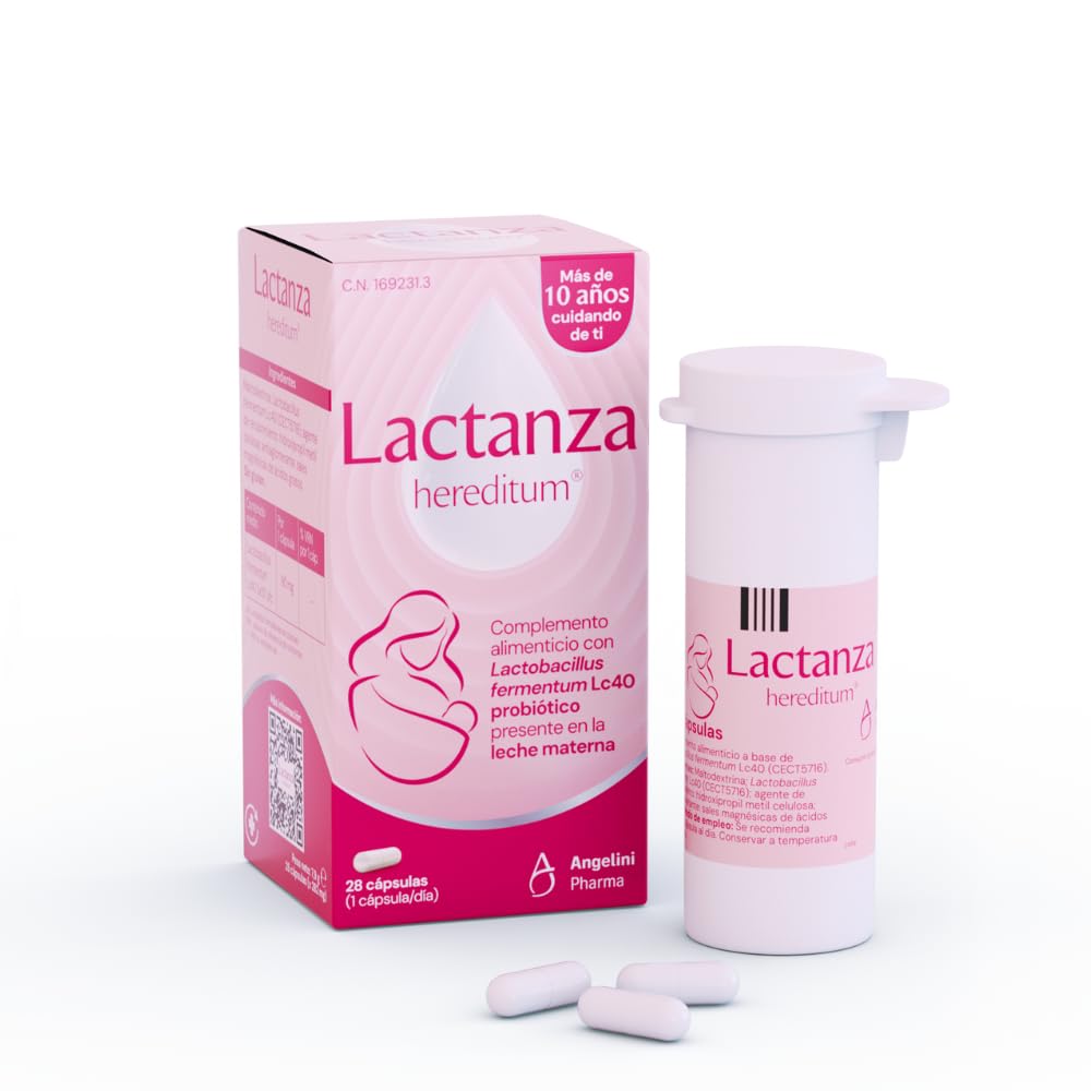 Hereditum® - Complemento Alimenticio a base de Lactobacillus Fermentum LC40 – Probiótico presente en la leche materna - Especialmente dirigido a mujeres en periodos de lactancia - 28 Cápsulas