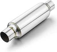 A-KARCK 2.5" Stainless Steel Exhaust Resonator Muffler 16" Straight Through - Deep Tone, No Rasp, Muffler Delete Essential