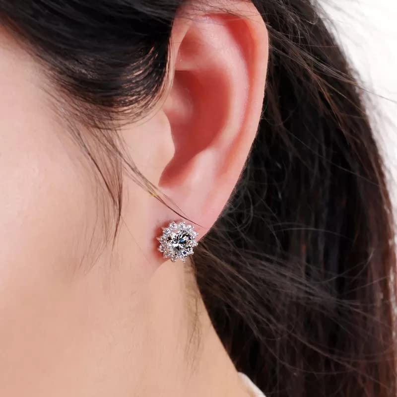 Boucles d'oreilles fleur de qualité supérieure avec zircon - 4