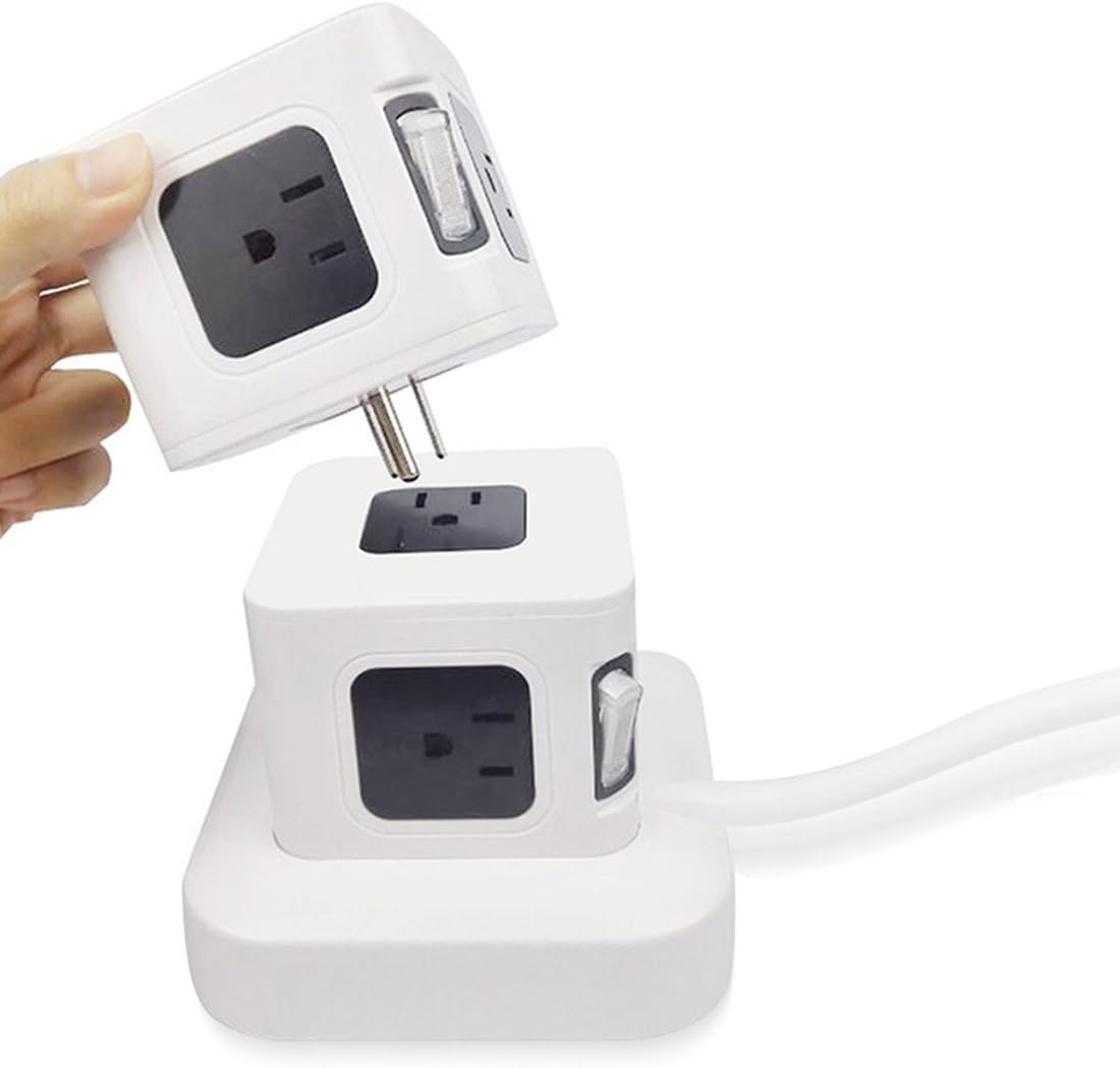 Power Strip with USB,QVBokay Power Strip Surge Protector 6 Foot Cord with 5V/2.4A 4 Smart USB Charging Port International AU/EU/UK Plugs 2500W 9-Outlet for Cellphone,Tablets,Laptop and More (Black)