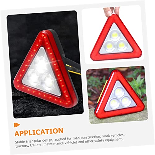Triángulo de emergencia portátil con luces LED rojas para averías y señal reflectante 2