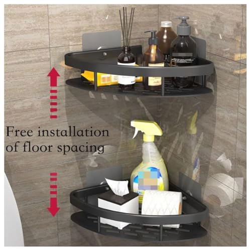 Image of Bathroom Organizer Without Drill | Self Adhesive Wall Shelf for Bathroom & Kitchen | Stainless Steel Bathroom Rack & Shampoo Holder | No Drill Wash Basin Storage Stand(Pack of 2)