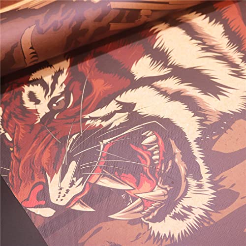 Weroute 4 Piece Japanese Wall Art Poster Samurai Print Warrior Canvas Living Room Bedroom Office Retro Artwork Home Decorations With Frame Ready To Hang 16”X35” #TOP6