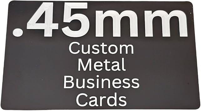 Generic Custom Laser Engraved Metal Personalized Business Cards 3.4in x 2.1in x .45mm 100