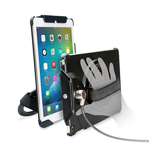 Anti-Theft Case – CTA Device Case with Security Cable Lock, Multi-Functional Grip Stand Ring, and Hand Strap for iPad Air 1 & 2, iPad Gen. 5 & 6, and iPad Pro 9.7”