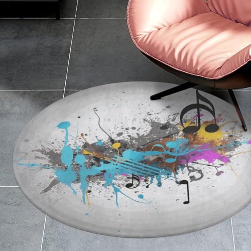 Tapis rond chambre et salon : paillasson absorbant de 80 cm