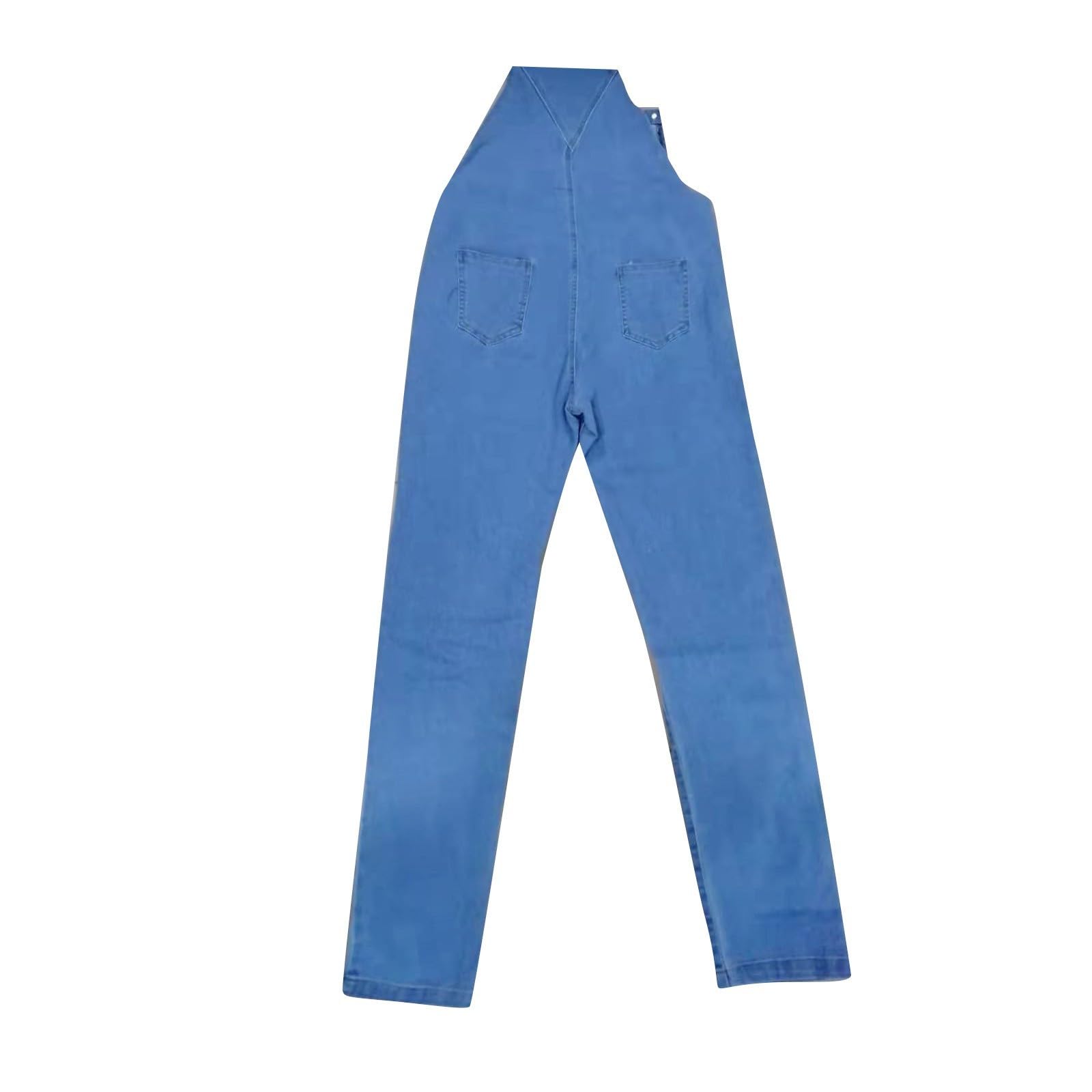 Generisch Traje de baño para mujer, mono vaquero, peto, largo, mono