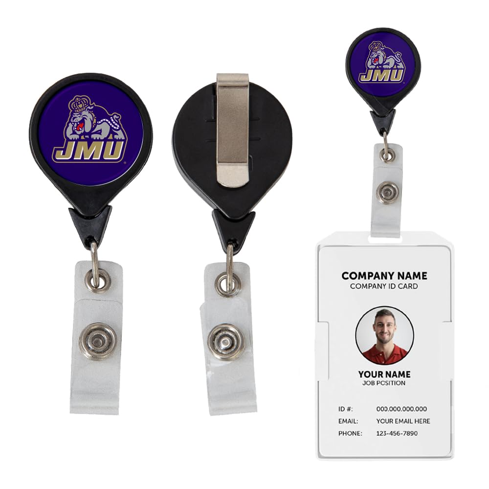 James Madison University JMU Dukes NCAA Retractable Badge Holder Ticket Clip Reel ID-image-45