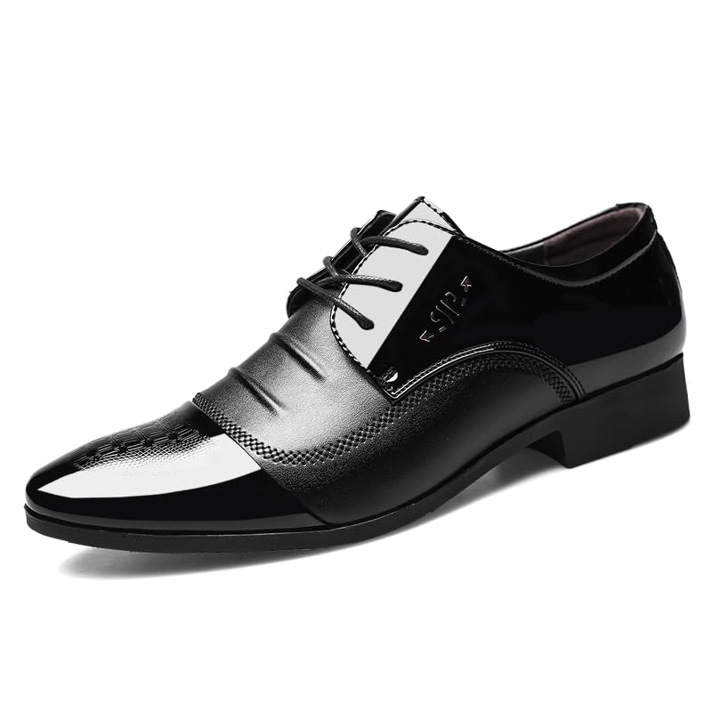 Mens Dress Shoes Formal Business Oxford Casual Shoes Tuxedo Leather Lace Up Derbys Shoe
