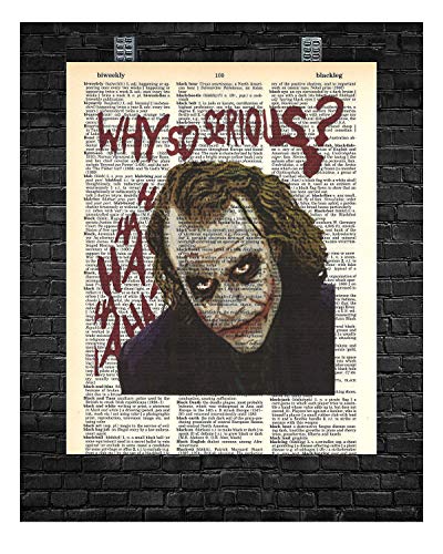 Joker Wall Decor Joker "Why so serious" Dictionary Art Print 8 x 10