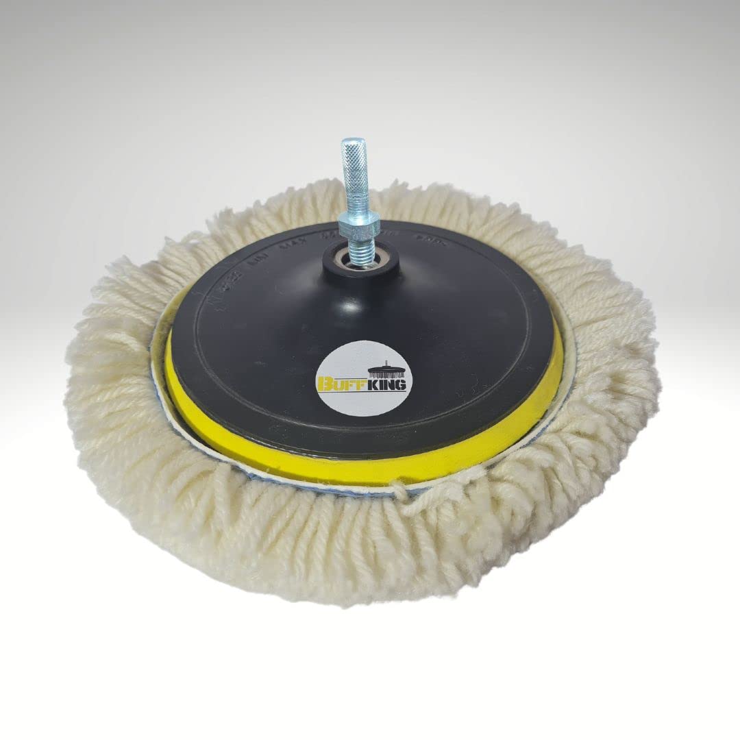 Pro Detailing Wool Pad for Compounding/Polishing 9 Inches 01 Pc + 01 Pc Backing Plate 180MM + 01 Drill Adaptor