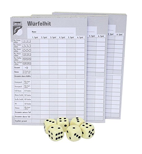 Preisvergleich Produktbild Idena 10106006 - Würfelset S, 3 Blöcke Würfelhit und 6 Würfel