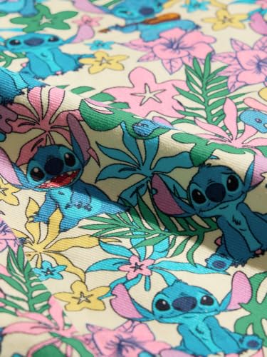 Image of The Souled Store Lilo & Stitch: Ohana Women and Girls Square Neck Sleeveless Multicolor All Over Printed Slim Fit Cropped Bralette Tops