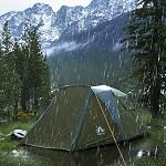 Night Cat Cabin Tent with Vestibule: 3 Persons Pop Up Camping Tent Double Layers Easy Quick Setup Waterproof
