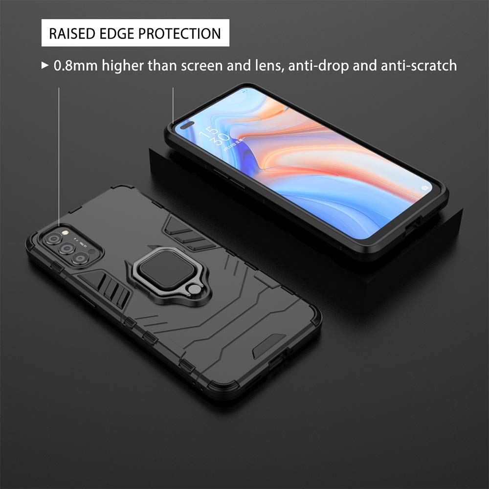 TANYO Cover per Oppo Reno4 5G, Custodia TPU/PC Hybrid Custodie con 360