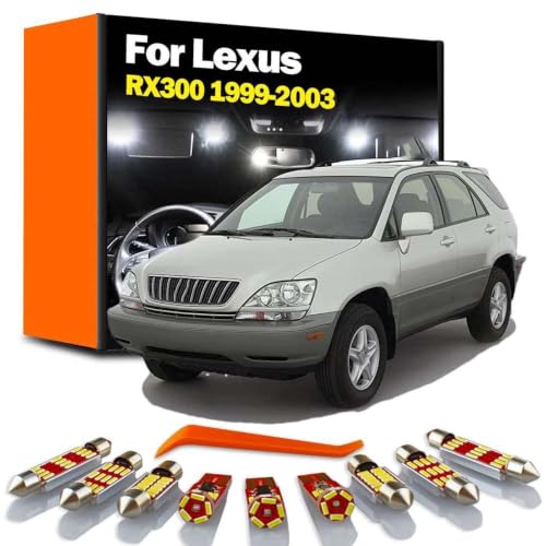 Luces LED interiores Lexus RX300 kit de 9 lámparas de matrícula y cortesía 1999-2003