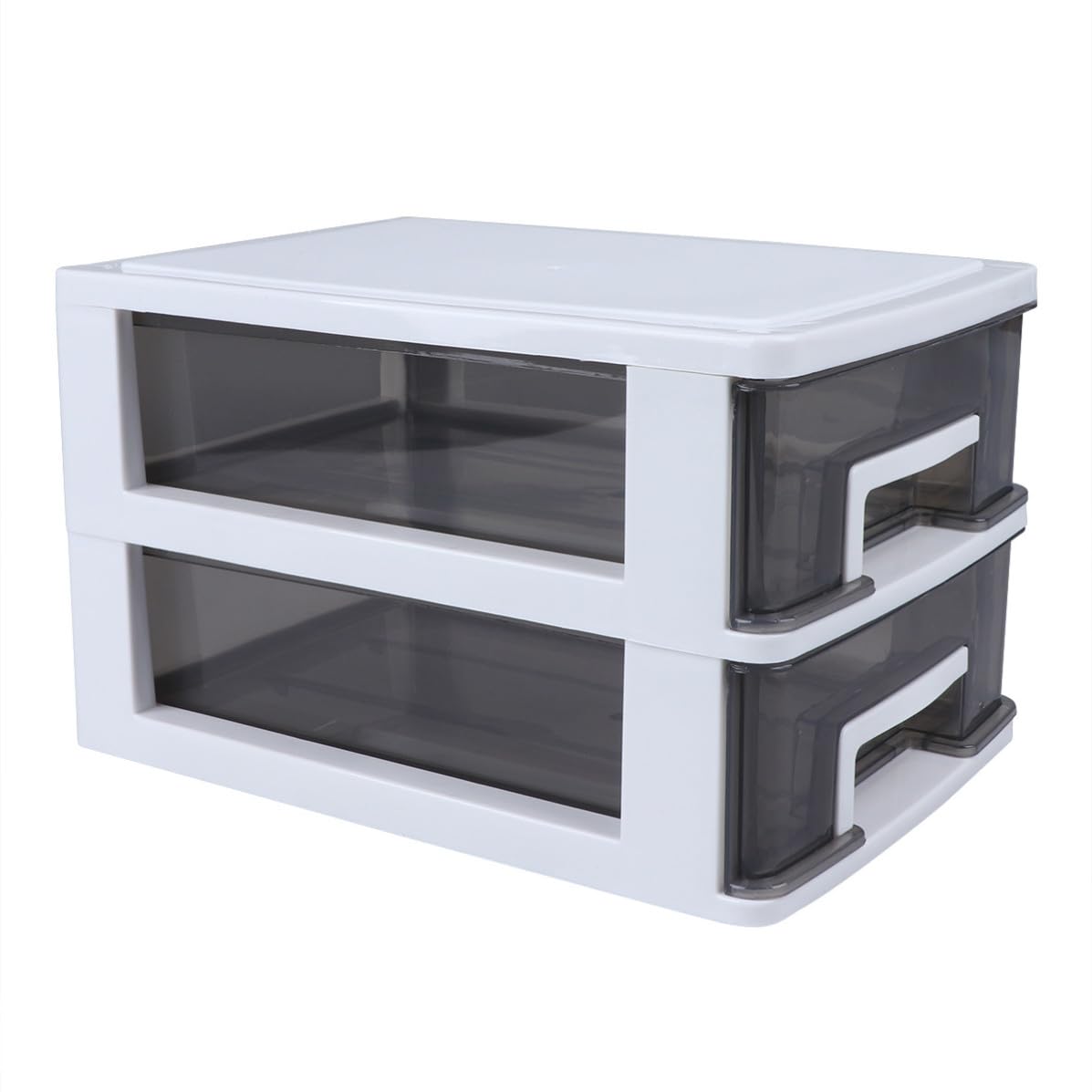 Armoire de rangement noire à 2 tiroirs STOBAZA en plastique pour bureau