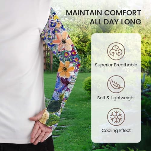 Image of YPHCDO Gardening Sleeves for Women Farm Sun Protection Thorn Proof Cooling Arm Sleeves to Cover Arms for Garden Sports