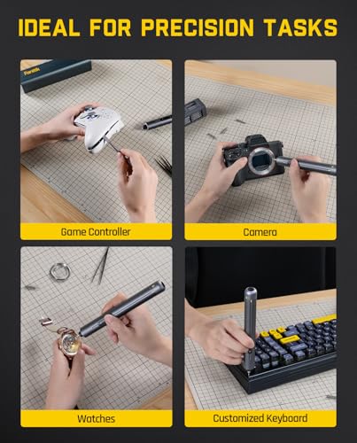 Fanttik E2 Max Mini Electric Screwdriver, Electric Screwdriver Cordless, Max 0.4N.m, 50 Magnetic Bits, 5/32'' Hex, Magnetic Storage, Repair Tool for Electronics Phone Camera Laptop Watch