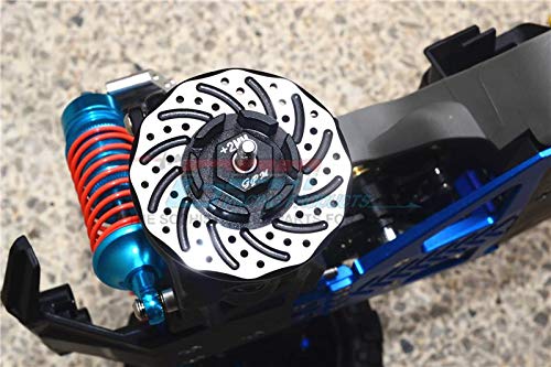 GPM for Traxxas Rustler 4X4 VXL (67076-4) Upgrade Parts Aluminum +2mm Hex with Brake Disk with Silver Lining - 1Pr Set Black