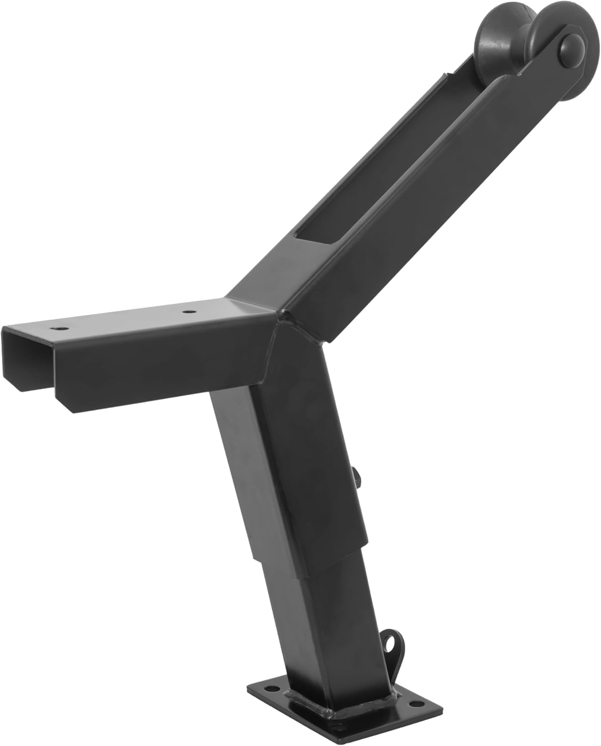 Extreme Max 3006.8785 Adjustable Height Notched Winch Stand with Roller - Black Powder Coat Finish, Hardware Fits 3" W x 4" H Trailer Frames