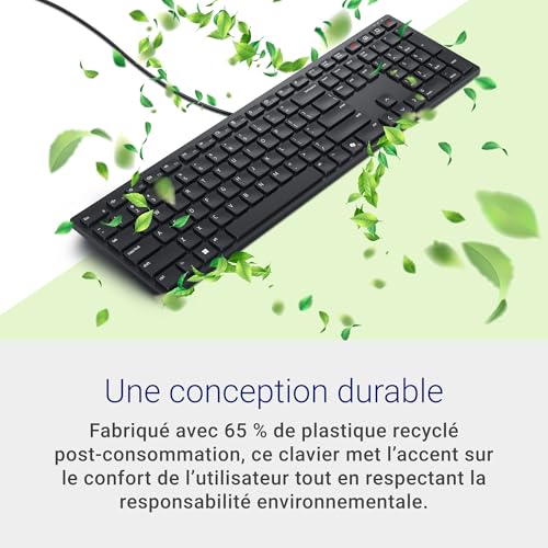 Dell KB525C - Clavier de Collaboration Filaire USB Type-C en français AZERTY, Noir - Compatible Microsoft Teams et Zoom
