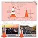 4 Pack 28-Inch Collapsible Traffic Cone with LED Light, Weighted Base Orange Safety Road Hazard Cone, Road & Parking Cone for Construction, Driving Practice & Lot Management - Sturdy Design