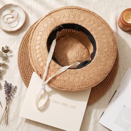 3 piezas de correas para sombrero beige ajustables miniatura 6