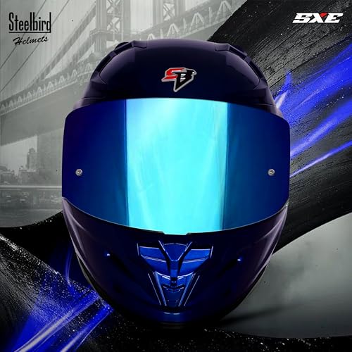 Image of Steelbird SBH 61 SXE Pinlock ISI and Dot Certified Full Face Helmet for Men and with Inner Silver Sunshield