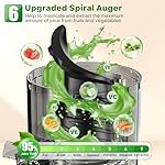 Cold Press Juicer, Masticating Juicer with 5.4" Wide Feed Chute, 350w Slow Juicer Machines Fit Whole Vegetables and Fruits with High Juice Yield, Easy to Clean (Black) - Image 4