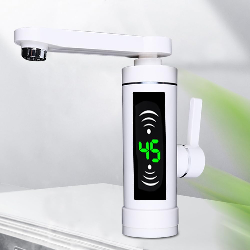 Rubinetto per riscaldamento elettrico, 3000 W, istantaneamente caldo, per cucina, bagno (bianco)