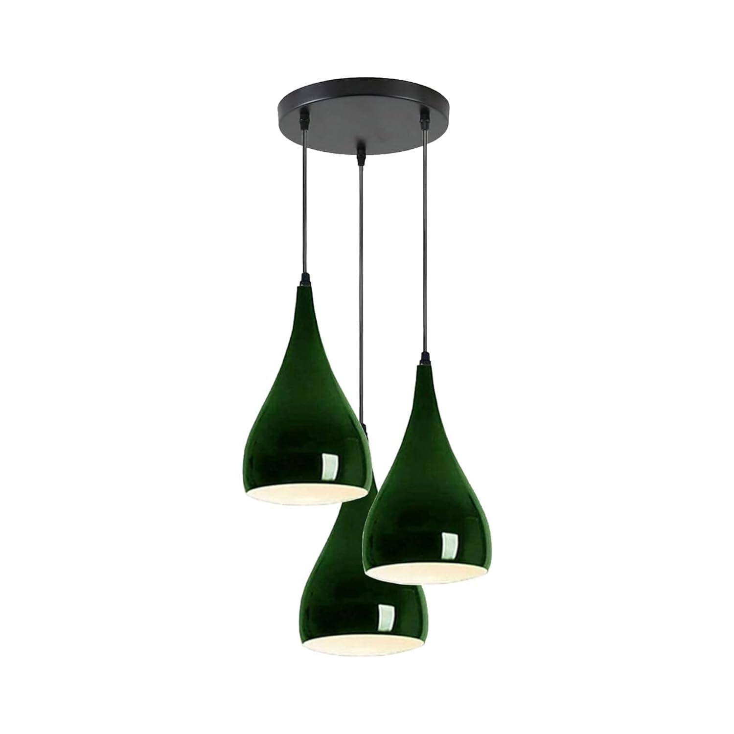 DC VOLTAGE Vintage Industrial 3Head Ceiling Pendant Light Hanging Light Metal Shade Indoor Light Fitting for Hotel, Restaurants, Bar, Dining Room (Green) — image 1