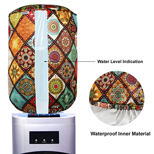 Image of Polyester Water Dispenser Bottle Cover Digital Printed with Elastic Closure & Dustproof Protector for 20 Ltr (Multi, 17x11 Inch)