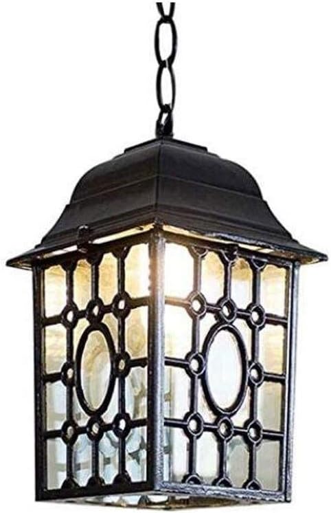 European Victorian Square Corridor Exterior Ceiling Lighting Traditional E27 Square Outdoor Light Fixture for Hallway Winter Garden Balcony Porch Chandelier Aluminum Landscape Lights/Black
