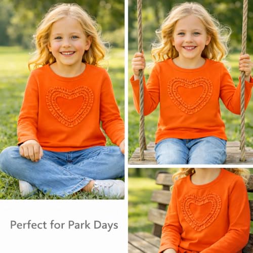 Image of Girls' Heart-Shaped Long Sleeve T-Shirt