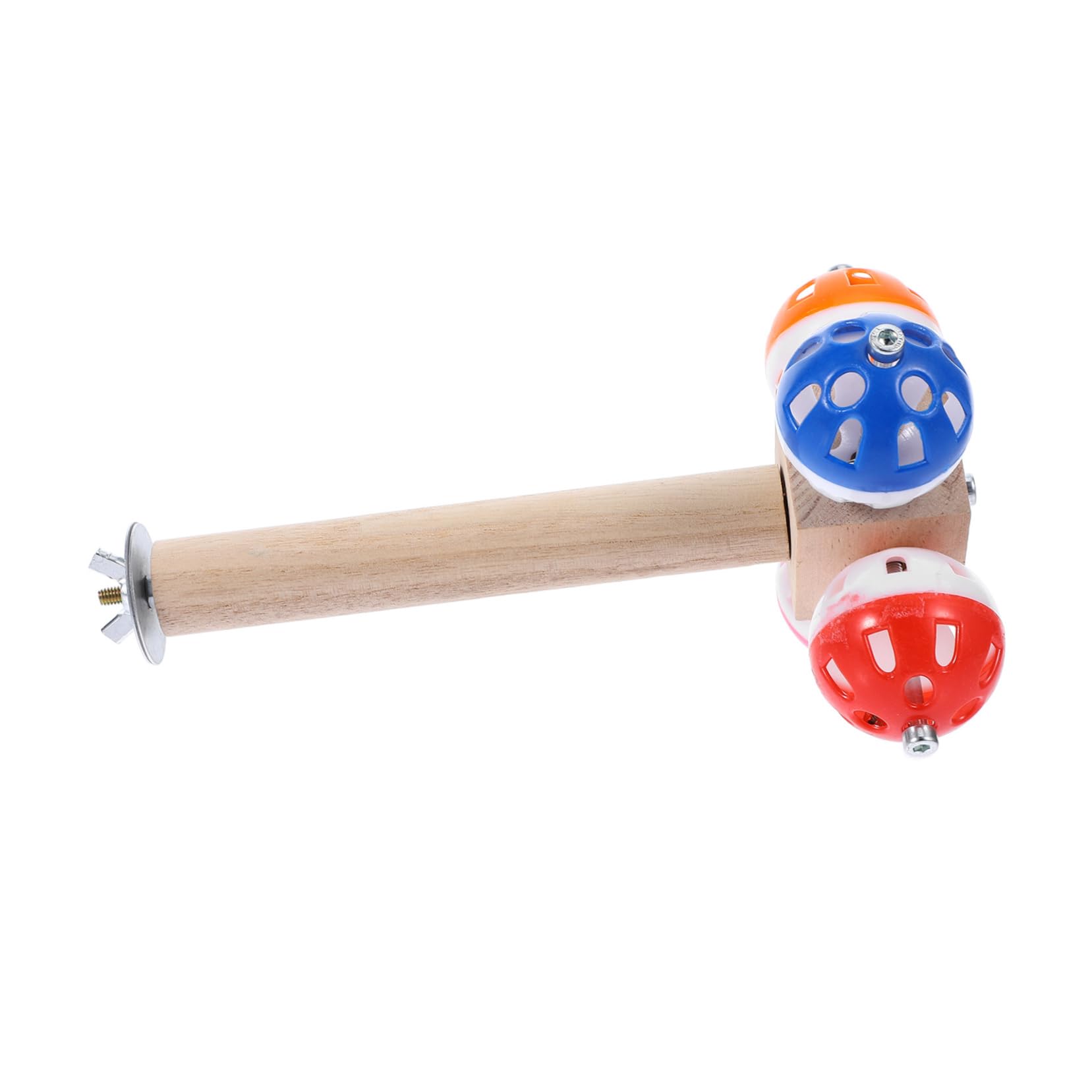 VANZACK 4piezas Percha para Aves con Bola Giratoria Juguete para Periquitos Accesorio De Jaula Barra De Madera Estación para Aves Pequeñas Fácil De Instalar y Limpiar Mejora El