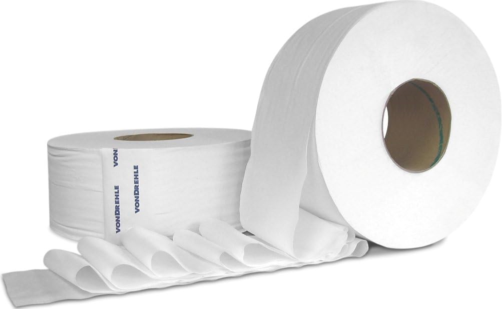vonDrehle 1209 Preserve 3.54" x 1000' Jumbo Roll Bath Tissue, White For use with 3253 JRT Double Roll Tissue Dispenser and AE42V Single Roll Tissue Dispenser