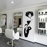 Wall Decal Vinyl Art Decor Sticker Design Stylist Master Hair Salon Beauty Fashion Poster Hairdryer Scissors Girl (M1061)