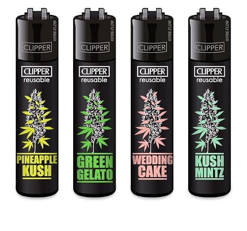Clipper Feuerzeuge 4er Set + 1x DHOBIA Feuerzeug (Plantz #6)