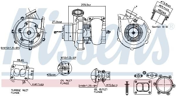 NISSENS Turbina Turbocompressore a gas scarico Compatibilità con MAN TGS 93390