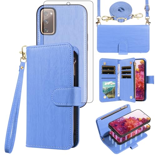 Coque Samsung S20 FE bleue zippée pour éviter de perdre vos cartes