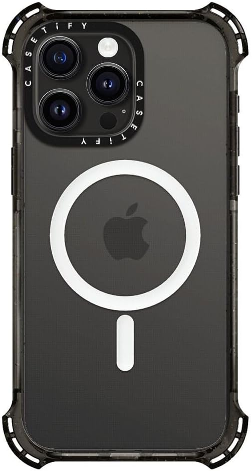 CASETiFY Bounce Case for iPhone 15 Pro Max [6X Military Grade Drop Tested / 21.3ft Drop Protection/Compatible with Magsafe] - Clear Black - Image 4