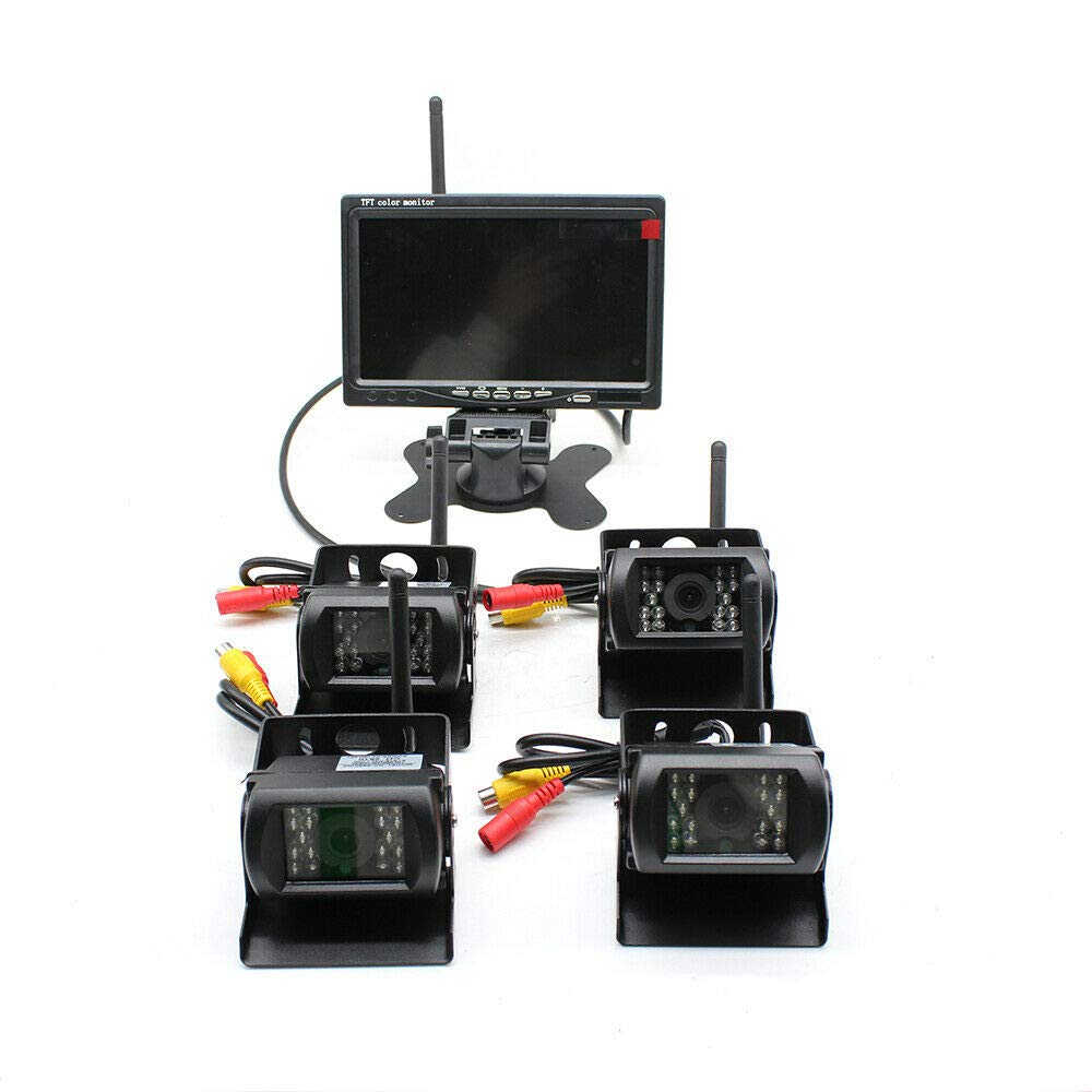 Bezprzewodowa kamera cofania do samochodu, przyczepy kempingowej, kamera cofania, bezprzewodowa kamera cofania z 7-calowym monitorem LCD, wodoszczelna, widoczność w nocy, lusterko wsteczne, pomoc przy