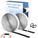 Ceecysaa 8 m x 2 cm Hook and Loop Tape Rolls,Heavy Duty Double Sided Adhesive Strips, Industrial Strength Sticky Fastener for Home,Office,School,Car and DIY Crafts,Black