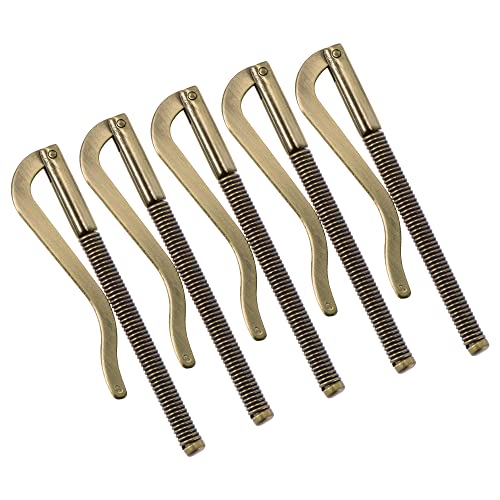 Barrette à ressort 80 mm pour portefeuille en cuir artisanat de cartes de crédit laiton x5