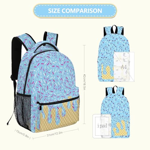 Ice Cream Backpack Kawaii Shoulder Backpacks,Icecream Backpackdrip Backpack ForBoys,Ice Cream Drip BackpackFor Boys (pink)3