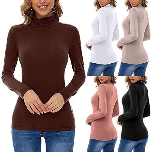 Lomelomme-Rollkragenshirt-Damen-Tops-Fit-Cropped-Rippshirt-Kazak-Rollkragenshirt-High-Neck-Weicher-Pullover-Rollkragenpullover-Thermo-Herbst-Turtleneck-Hoodie-Top