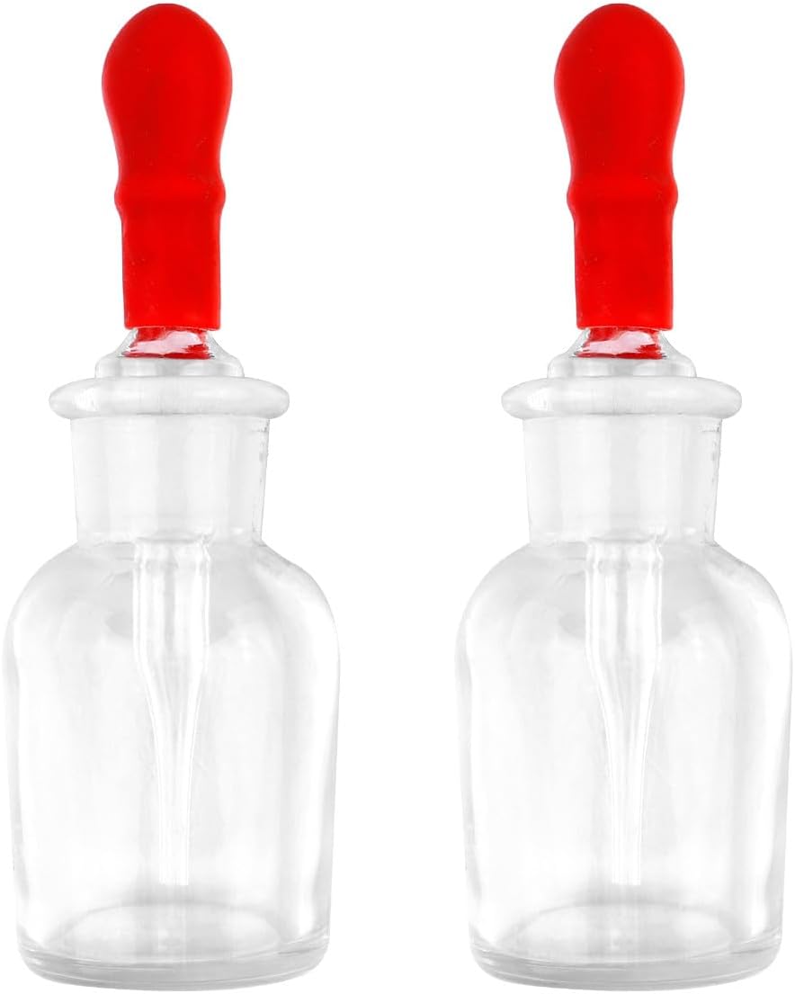 30ml Glass Dropper Bottle 2pcs Laboratory Reagent Dropping Bottles for Chemical and Essential Oil Storage for Scientific Use