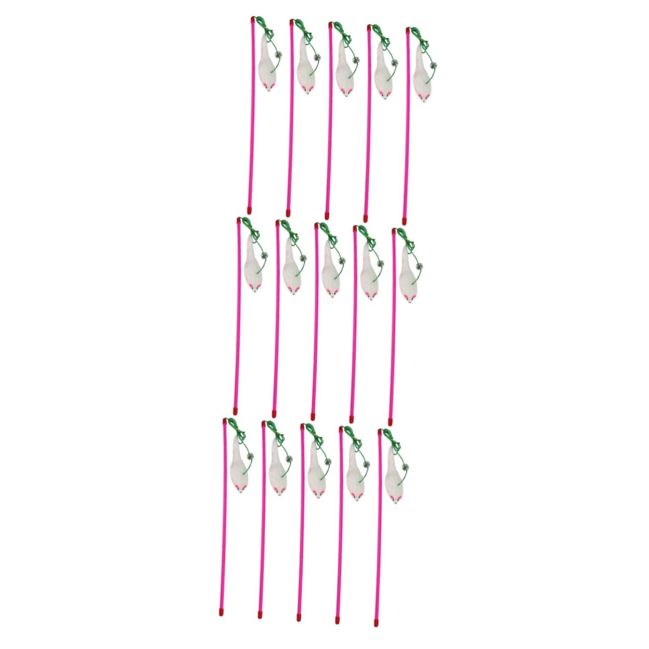 Yardwe 3sets Interaktive Plüsch Katze Spielzeug Kätzchen Teaser Stick Spielzeug Präsentieren 5 Stücke * 3