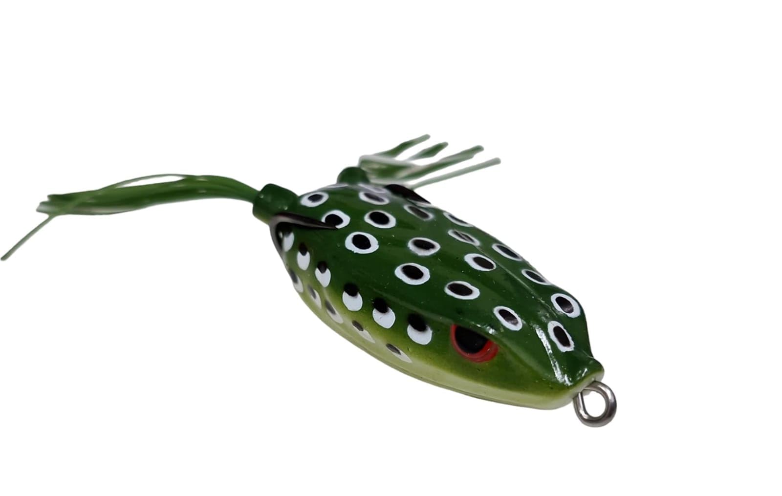 AGASTRIYA 15 GRAM Silicone Frog Fishing Lures, Artificial Frog Bait, Designed Frog Lures Dark Green RED Color, Fishing Accessories